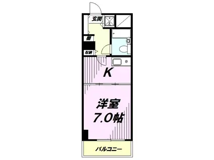 コスモリード八王子(1DK/3階)の間取り写真