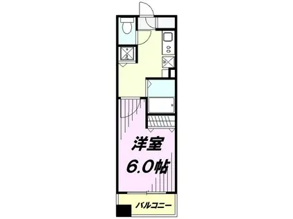 スカイコート八王子第5(1K/4階)の間取り写真