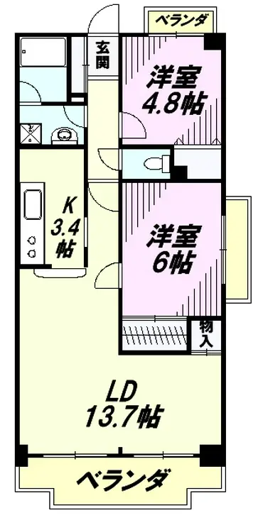 クオリアテラス千人町 2階階 間取り