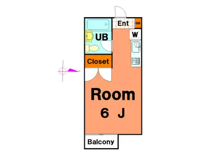 アドバンス(ワンルーム/1階)の間取り写真