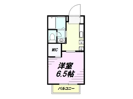 グランドール左入(1K/1階)の間取り写真