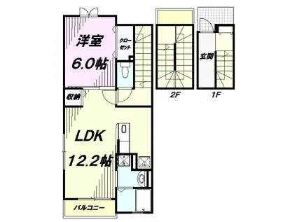 フォリエージュ(1LDK/3階)の間取り写真