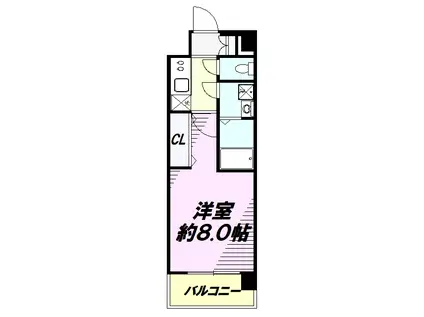 エステムコート東京八王子(1K/6階)の間取り写真