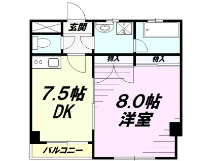MJ POINT(1DK/2階)の間取り写真