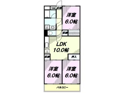 シャルムベルシー(3LDK/2階)の間取り写真
