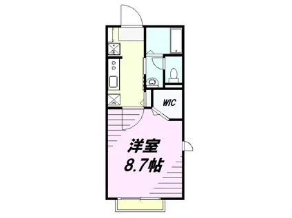 プラザコートⅢ(1K/1階)の間取り写真