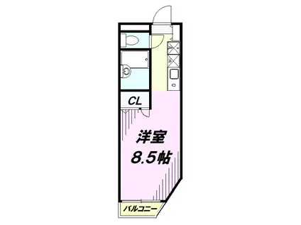 第6宮田ビル(ワンルーム/2階)の間取り写真