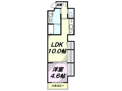 ミカーサ八木町(1LDK/10階)の間取り写真