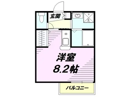 エスポワール小俣(ワンルーム/2階)の間取り写真