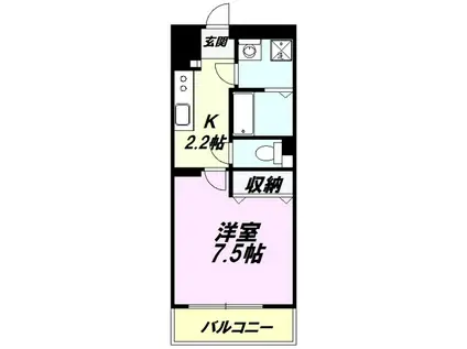 アビターレ(1K/1階)の間取り写真