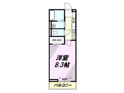 レジデンス甲州街道Ⅰ(1K/2階)の間取り写真