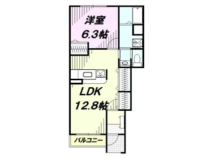KハウスⅣ(1LDK/1階)の間取り写真