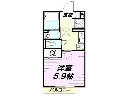 SOL MANE(1K/1階)の間取り写真