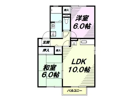 タウンホーム葵(2LDK/1階)の間取り写真