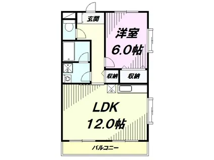 KSGARDEN(1LDK/2階)の間取り写真