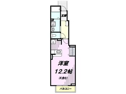 クローバーレジデンスX(ワンルーム/1階)の間取り写真