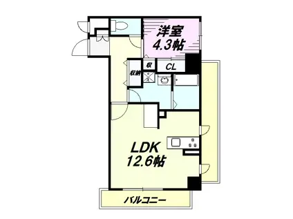 アベニューA(1LDK/6階)の間取り写真