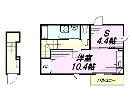 メゾン・ド・アンジュ(1SLDK/2階)の間取り写真