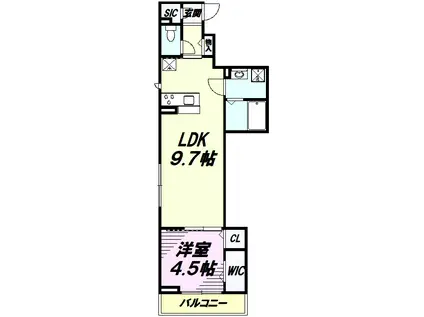 Dレジデンス大和田(1LDK/1階)の間取り写真