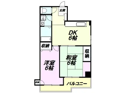 ミレニアム パレス(2DK/3階)の間取り写真