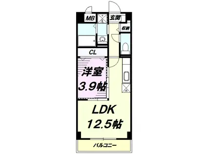 リリー・ヒルズ(1LDK/1階)の間取り写真