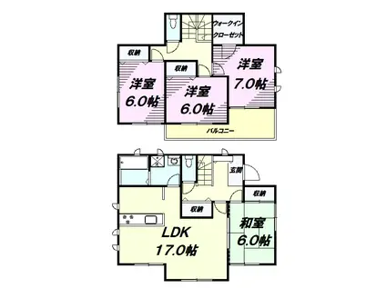 中央本線 西八王子駅 徒歩76分 2階建 築11年(4LDK)の間取り写真