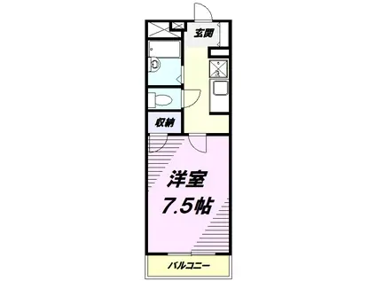 レオパレスゴリオン(1K/2階)の間取り写真