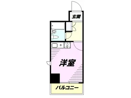 ライオンズマンション西八王子第2(1K/2階)の間取り写真