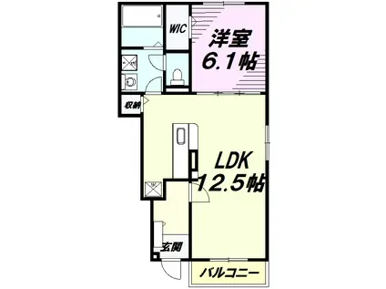 グラン ソレイユ(1LDK/1階)の間取り写真