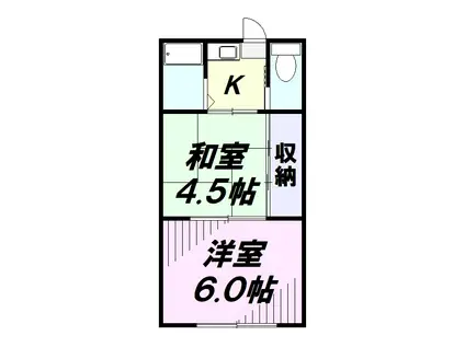 桂コーポラス(2K/2階)の間取り写真