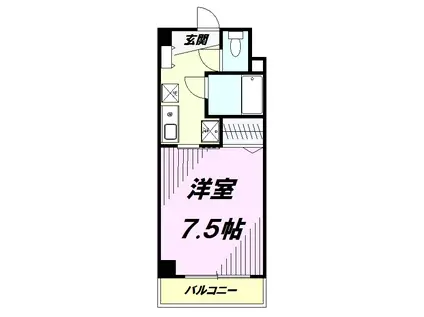 パワードオオヨコ(1K/3階)の間取り写真