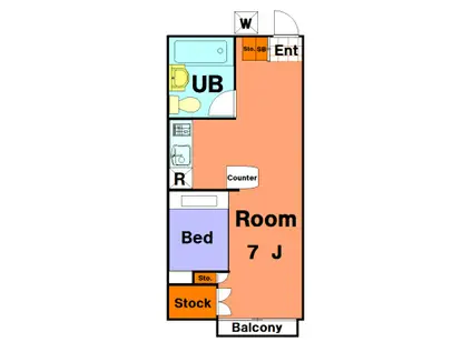キャンパスクラブ(ワンルーム/2階)の間取り写真