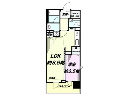 クリオレジダンス八王子ザ・マークス(1LDK/5階)の間取り写真