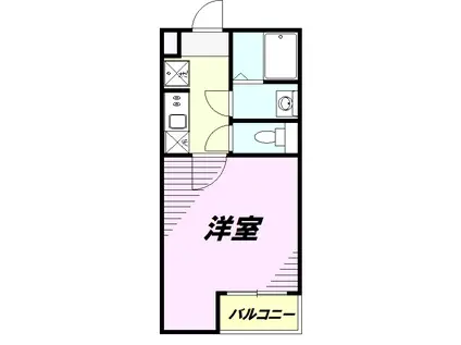 レジデンスウエスト小作(1K/2階)の間取り写真