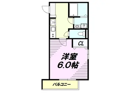 MELDIA高尾(1K/2階)の間取り写真