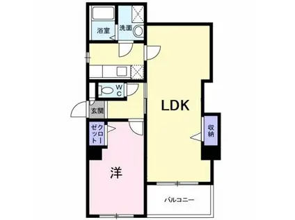 クライムラビーン(1LDK/1階)の間取り写真