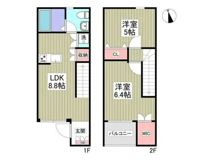 アンジュエール A(2LDK/1階)の間取り写真