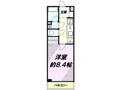 RELUXIA西八王子(1K/5階)の間取り写真