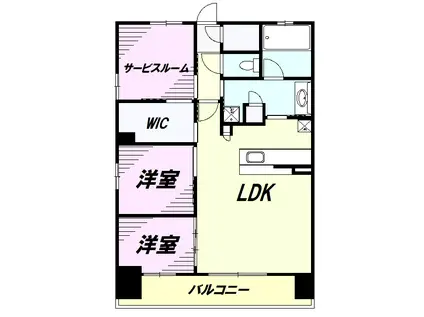 八王子レジデンス(2SLDK/9階)の間取り写真