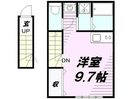 アクアシティ元本郷(ワンルーム/2階)の間取り写真