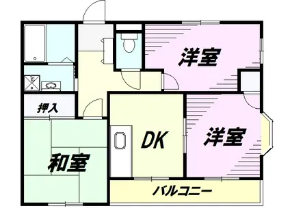 スモールマウンテンハイム(3DK/2階)の間取り写真