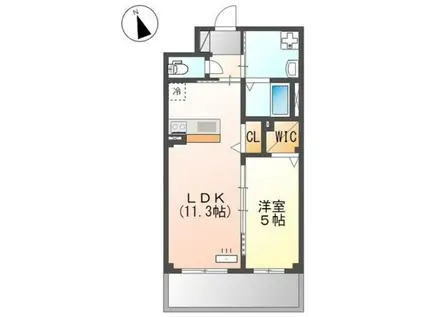 ブロッサム(1LDK/2階)の間取り写真