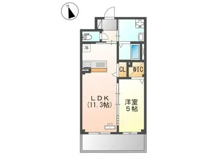 ブロッサム(1LDK/3階)の間取り写真