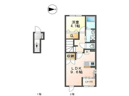 ファシノ(1LDK/2階)の間取り写真