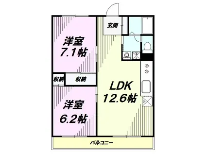 CASA MG(2LDK/2階)の間取り写真