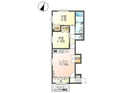 パレス北野(2LDK/1階)の間取り写真