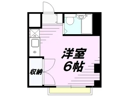 リックハイツ(ワンルーム/3階)の間取り写真