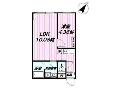 グランディール羽村(1LDK/3階)の間取り写真