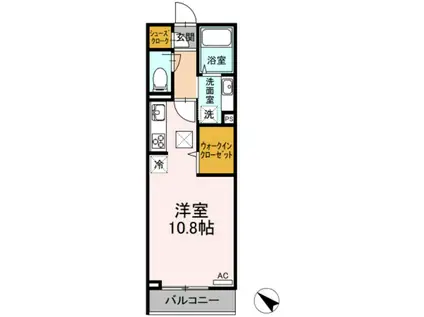 カーサグラナーテ(ワンルーム/1階)の間取り写真