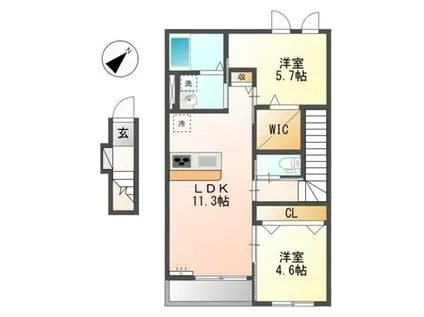 ベラーノ(2LDK/2階)の間取り写真